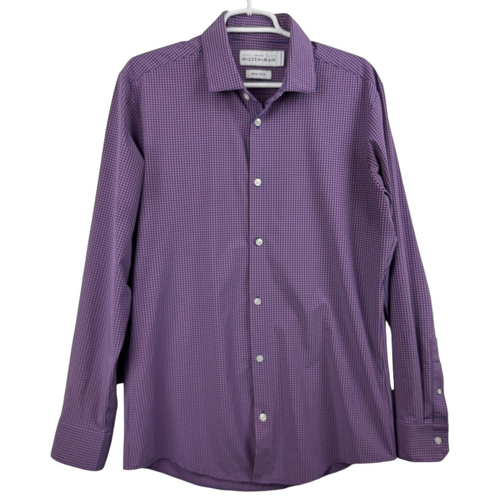Mizzen‎ + Main Leeward Men's Button Down Shirt Medium Trim Fit Checkered